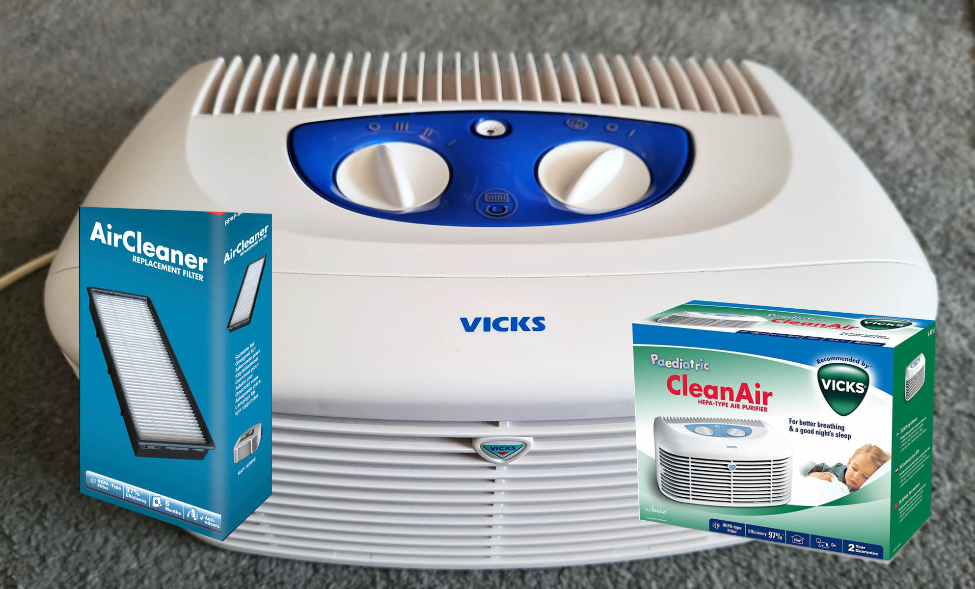 Vicks, Portable, Air Purifier, Ioniser, HEPA, home, gadgets, V-9071E