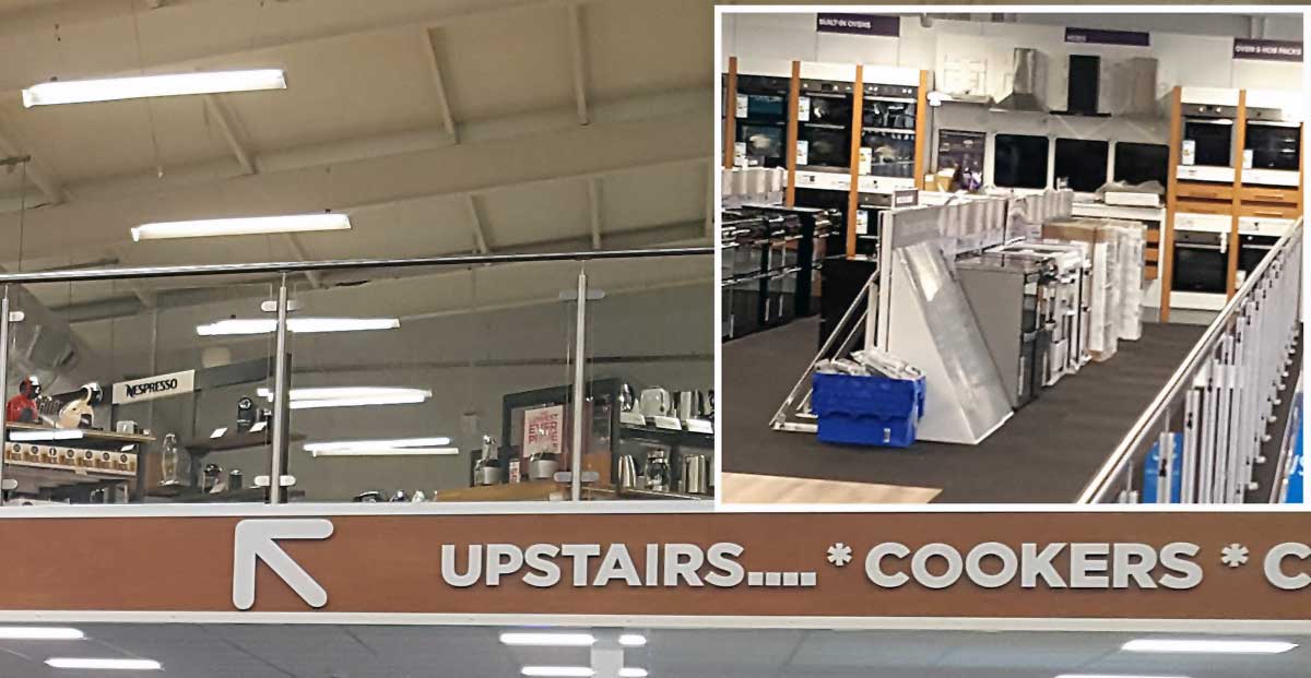 PCWorld currys Upstairs in the more like the original Currys with its oven cookers, coffee machines, kettles, and other kitchen appliances.