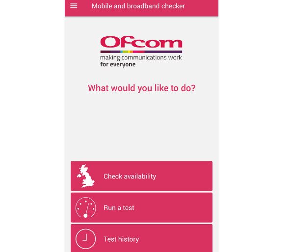 Ofcom broadband and mobile checker app