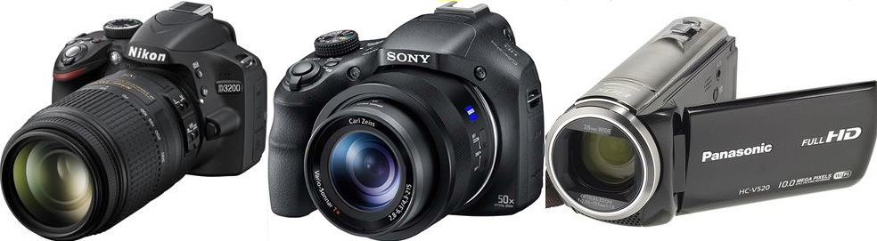 Zoom Camera Video Lens Sony Cyber-shot DSC-HX400V vs Panasonic HSC-V520 Tests compared