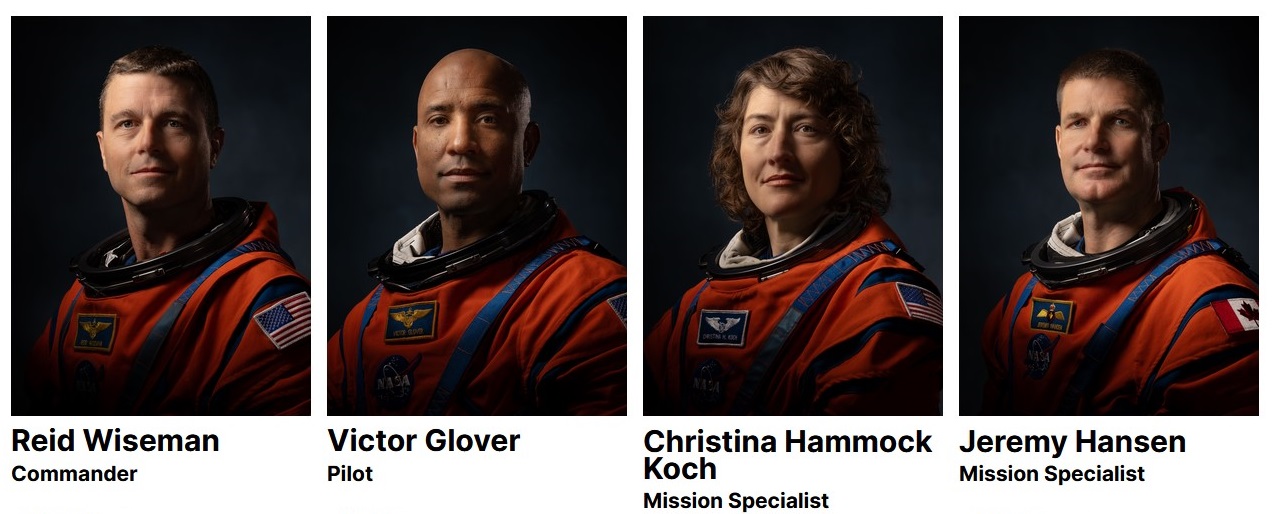 NASA Announces the names of Four New Artemis 2 Crew headed for the moon