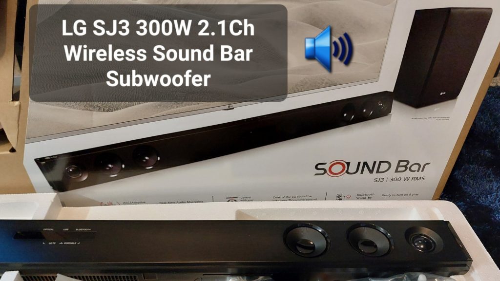 LG SJ3 300W Bluetooth Soundbar Subwoofer